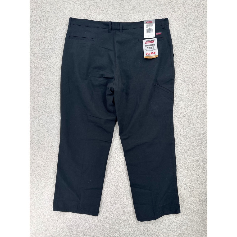 Dickies Mens 44x30 Black Double Knee Relaxed Fit Flex Straight Leg Pants - Picture 4 of 6